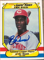 Eric Davis Signed 1987 Fleer Award Winners Baseball Card - Cincinnati Reds #11