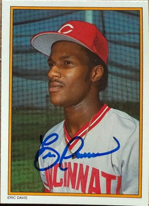 Eric Davis Signed 1987 Topps All-Star Glossy Baseball Card - Cincinnati Reds #44