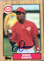Eric Davis Signed 1987 Topps TIFFANY Baseball Card - Cincinnati Reds #412