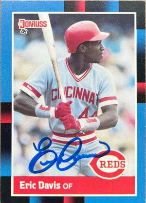 Eric Davis Signed 1988 Donruss Baseball Card - Cincinnati Reds #369