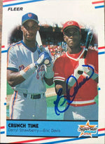 Eric Davis Signed 1988 Fleer Baseball Card - Cincinnati Reds #637