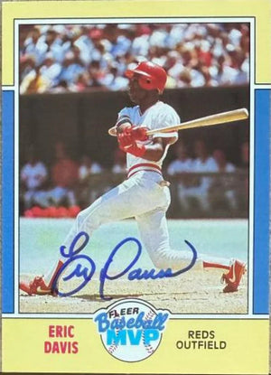 Eric Davis Signed 1988 Fleer Baseball MVPs Baseball Card - Cincinnati Reds #8