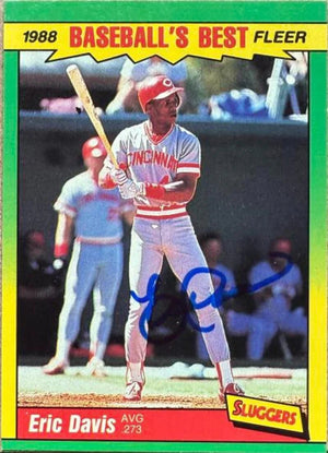 Eric Davis Signed 1988 Fleer Baseball's Best Sluggers vs. Pitchers Baseball Card - Cincinnati Reds #10