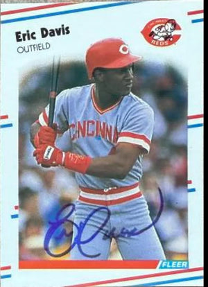 Eric Davis Signed 1988 Fleer Classic Miniatures Baseball Card - Cincinnati Reds #73