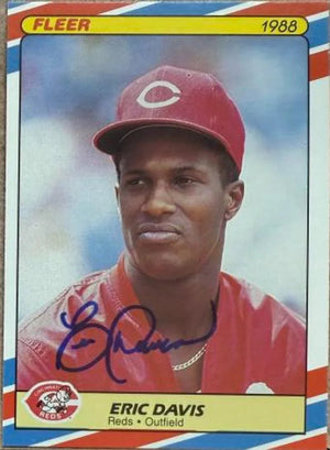Eric Davis Signed 1988 Fleer SuperStars Baseball Card - Cincinnati Reds #11