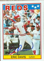 Eric Davis Signed 1988 Topps American Baseball (UK Minis) Baseball Card - Cincinnati Reds #18
