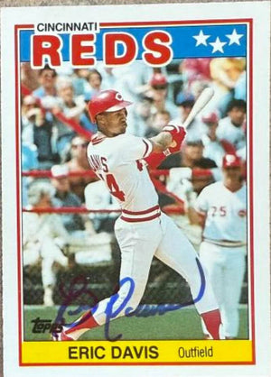 Eric Davis Signed 1988 Topps American Baseball (UK Minis) Baseball Card - Cincinnati Reds #18