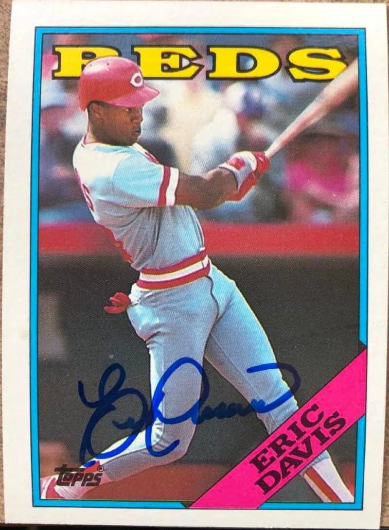 Eric Davis Signed 1988 Topps Baseball Card - Cincinnati Reds #150