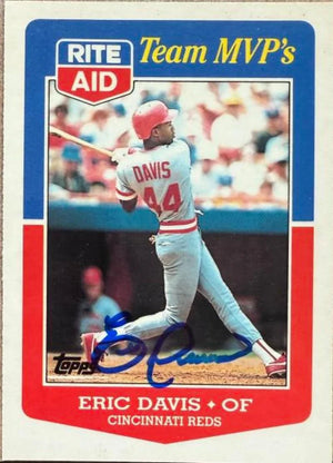 Eric Davis Signed 1988 Topps Rite-Aid Team MVP's Baseball Card - Cincinnati Reds #3