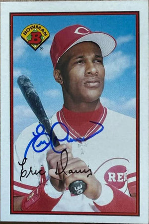 Eric Davis Signed 1989 Bowman Baseball Card - Cincinnati Reds #316