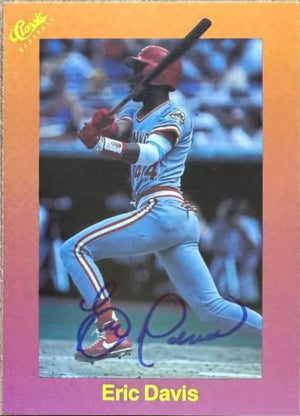 Eric Davis Signed 1989 Classic Baseball Card - Cincinnati Reds #109