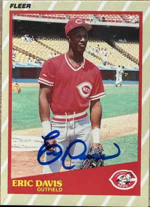 Eric Davis Signed 1989 Fleer SuperStars Baseball Card - Cincinnati Reds #11