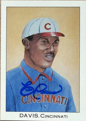 Eric Davis Signed 1989 Franklin Caramel Series Two Baseball Card - Cincinnati Reds #8