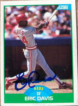 Eric Davis Signed 1989 Score Baseball Card - Cincinnati Reds 109 - PastPros