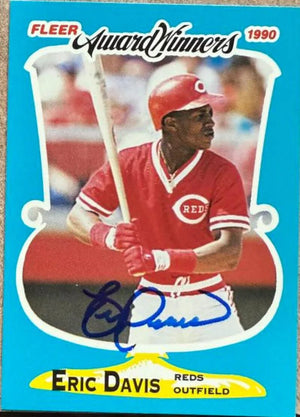 Eric Davis Signed 1990 Fleer Award Winners Baseball Card - Cincinnati Reds #10