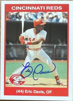 Eric Davis Signed 1990 Kahn's Baseball Card - Cincinnati Reds #NNO