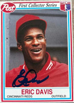 Eric Davis Signed 1990 Post Cereals Baseball Card - Cincinnati Reds #24