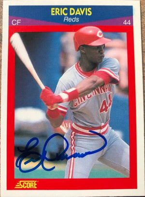Eric Davis Signed 1990 Score 100 Superstars Baseball Card - Cincinnati Reds #95