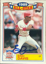Eric Davis Signed 1990 Topps All-Star Game Glossy Baseball Card - Cincinnati Reds #7