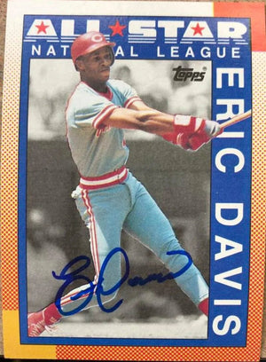 Eric Davis Signed 1990 Topps Baseball Card - Cincinnati Reds #402