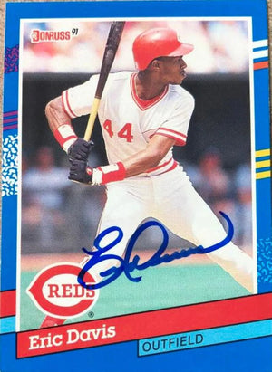 Eric Davis Signed 1991 Donruss Baseball Card - Cincinnati Reds #84