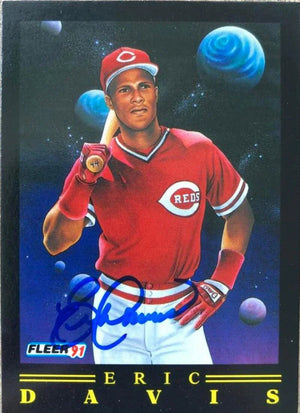 Eric Davis Signed 1991 Fleer Pro Visions Baseball Card - Cincinnati Reds #10