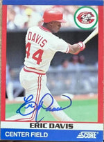 Eric Davis Signed 1991 Score 100 Superstars Baseball Card - Cincinnati Reds #9