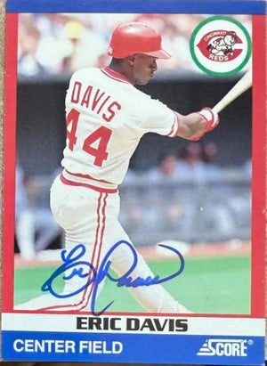 Eric Davis Signed 1991 Score 100 Superstars Baseball Card - Cincinnati Reds #9