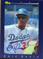 Eric Davis Signed 1992 Classic Baseball Card - Los Angeles Dodgers #161