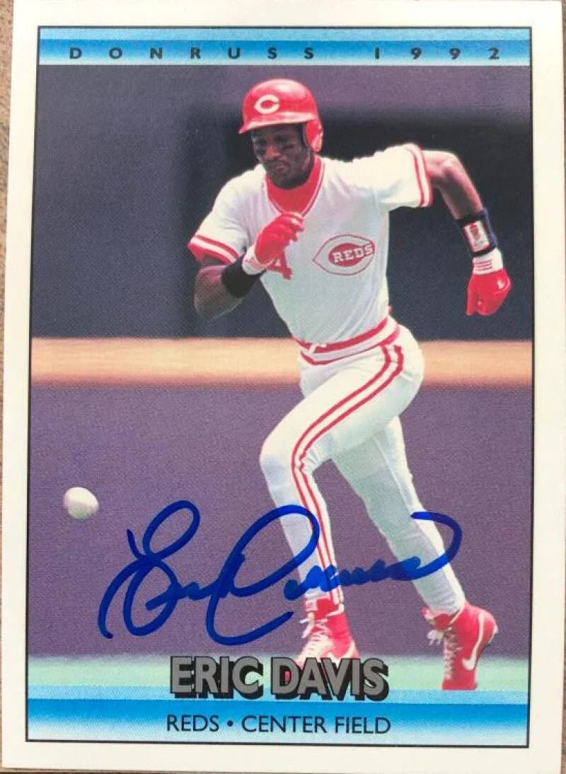 Eric Davis Signed 1992 Donruss Baseball Card - Cincinnati Reds #503