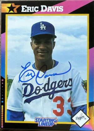 Eric Davis Signed 1992 Kenner Starting Lineup Extended Series Baseball Card - Los Angeles Dodgers