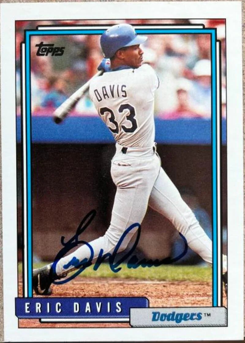 Eric Davis Signed 1992 Topps Traded Baseball Card - Los Angeles Dodgers #26T