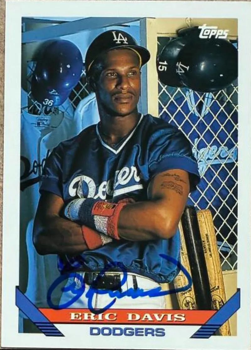 Eric Davis Signed 1993 Topps Baseball Card - Los Angeles Dodgers #745