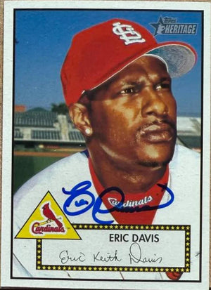 Eric Davis Signed 2001 Topps Heritage Baseball Card - St Louis Cardinals #295