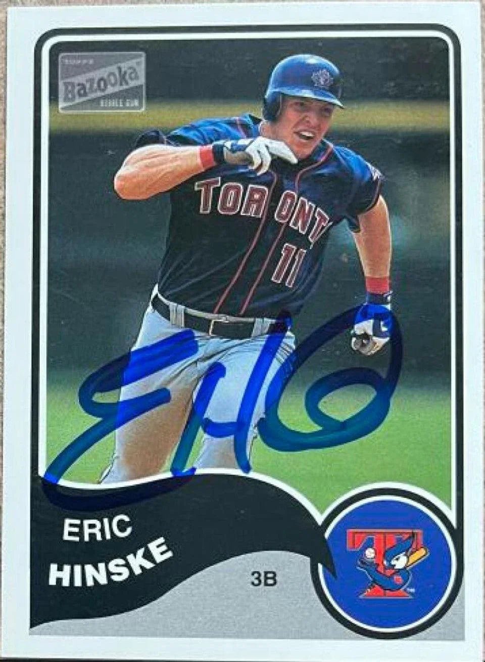 Eric Hinske Signed 2003 Bazooka Baseball Card - Toronto Blue Jays
