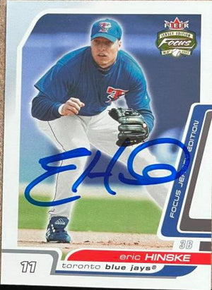 Eric Hinske Signed 2003 Fleer Focus Jersey Edition Baseball Card - Toronto Blue Jays - PastPros