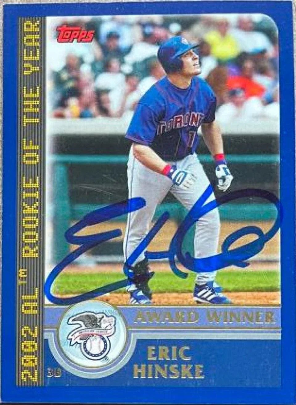 Eric Hinske Signed 2003 Topps Award Winner Baseball Card - Toronto Blue Jays
