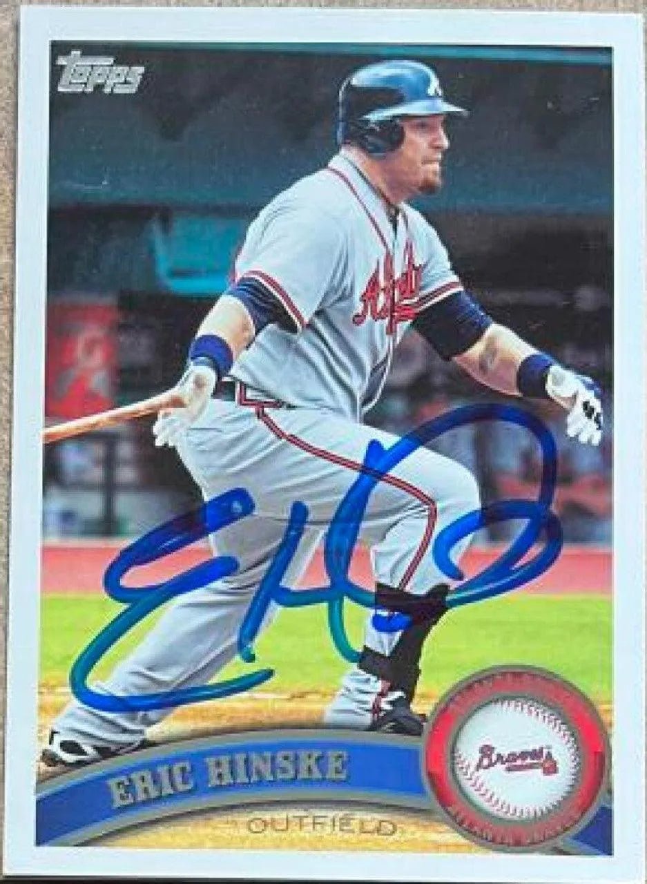 Eric Hinske Signed 2011 Topps Baseball Card - Atlanta Braves