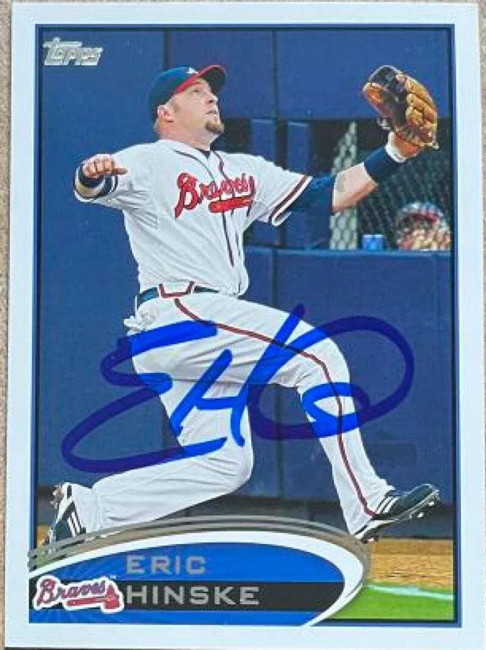 Eric Hinske Signed 2012 Topps Baseball Card - Atlanta Braves