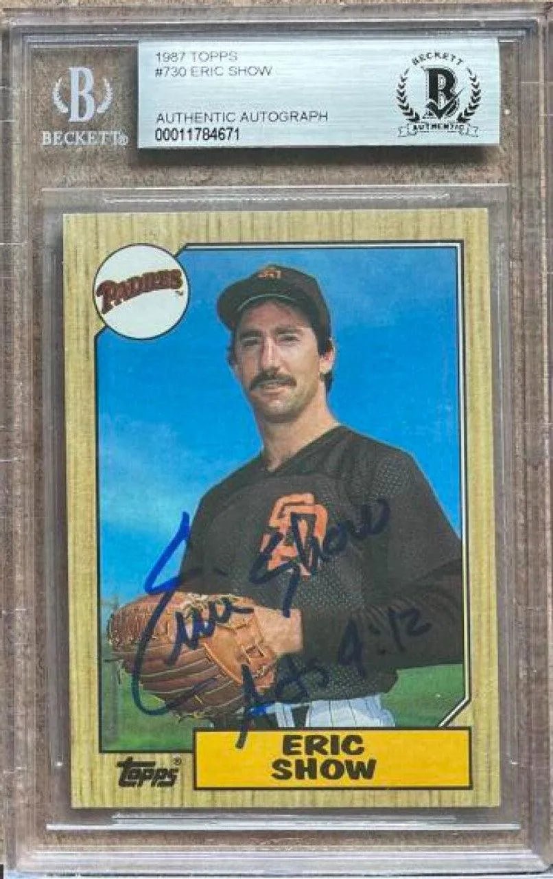 Eric Show Signed 1987 Topps Baseball Card - San Diego Padres - Beckett Authentication
