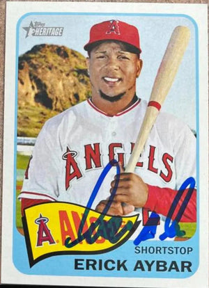 Erick Aybar Signed 2014 Topps Heritage Baseball Card - Anaheim Angels