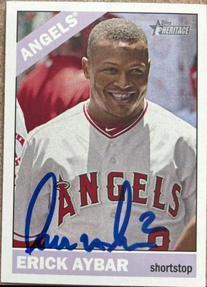 Erick Aybar Signed 2015 Topps Heritage Baseball Card - Anaheim Angels