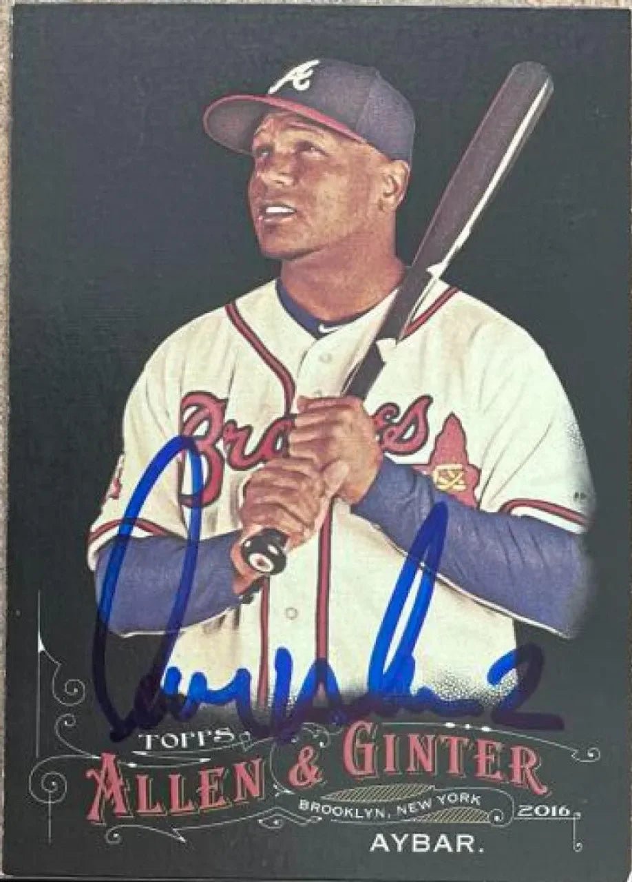 Erick Aybar Signed 2016 Allen & Ginter X Baseball Card - Atlanta Braves