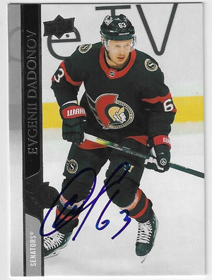 Evgenii Dadonov Signed 2020-21 Upper Deck Hockey Card - Ottawa Senators