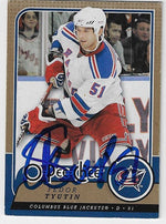Fedor Tyutin Signed 2008-09 O-Pee-Chee Hockey Card - Columbus Blue Jackets