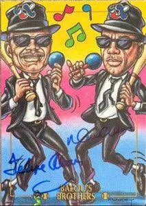 Felipe & Moises Alou Dual Signed 1995 Cardtoons Baseball Card - Montreal Expos