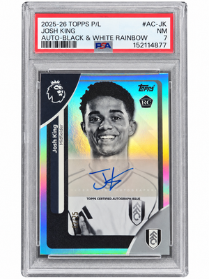 Josh King Signed 2025-26 Topps Premier League Black & White Soccer (Football) Card - Fulham FC /75 #AC-JK PSA