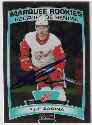 Filip Zadina Signed 2019 - 20 O - Pee - Chee Platinum Hockey Card - Detroit Red Wings - PastPros