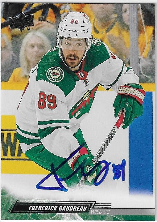 Frederick Gaudreau Signed 2022-23 Upper Deck Hockey Card - Minnesota Wild