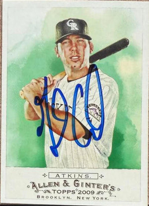 Garrett Atkins Signed 2009 Allen & Ginter Baseball Card - Colorado Rockies